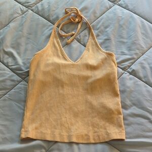 Old Navy Peach Ribbed Halter Tank Top - Size Small - Soft Boho Summer Basic